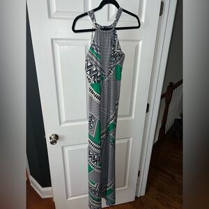 Chic Navy and White Patterned Dress